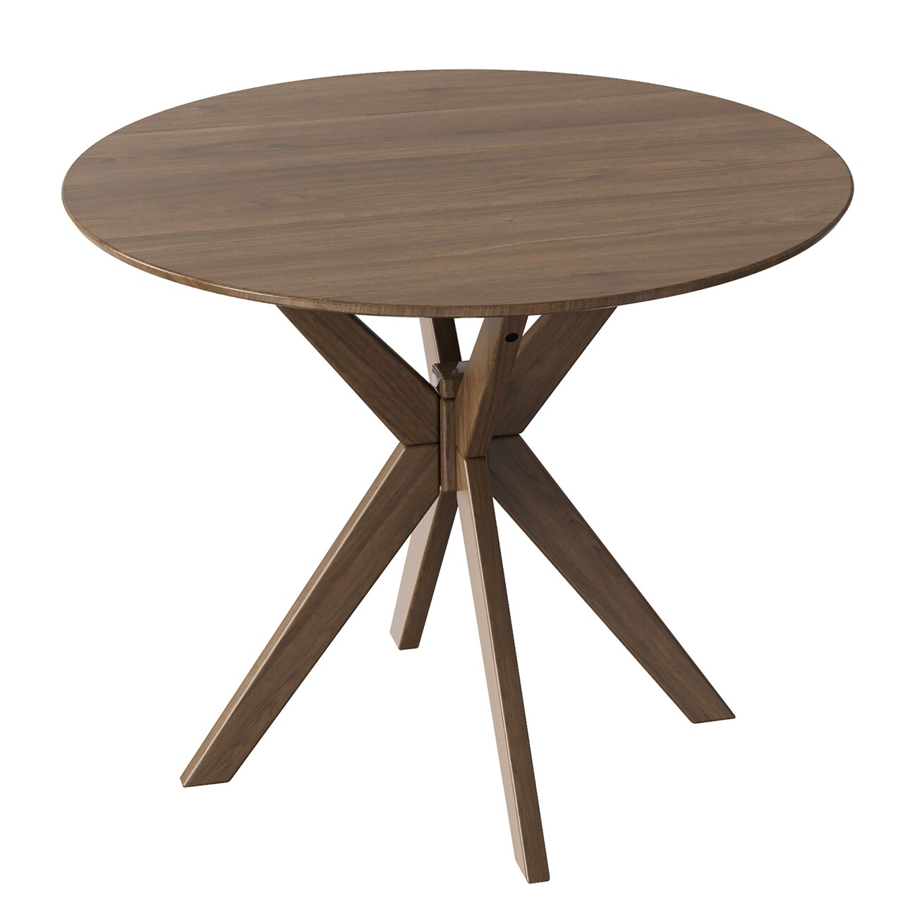 Costway Modern Round Wood Dining Table 35'' W/ Solid Wood Legs& Base for Home, Office